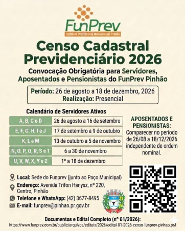 Censo Previdenci&aacute;rio